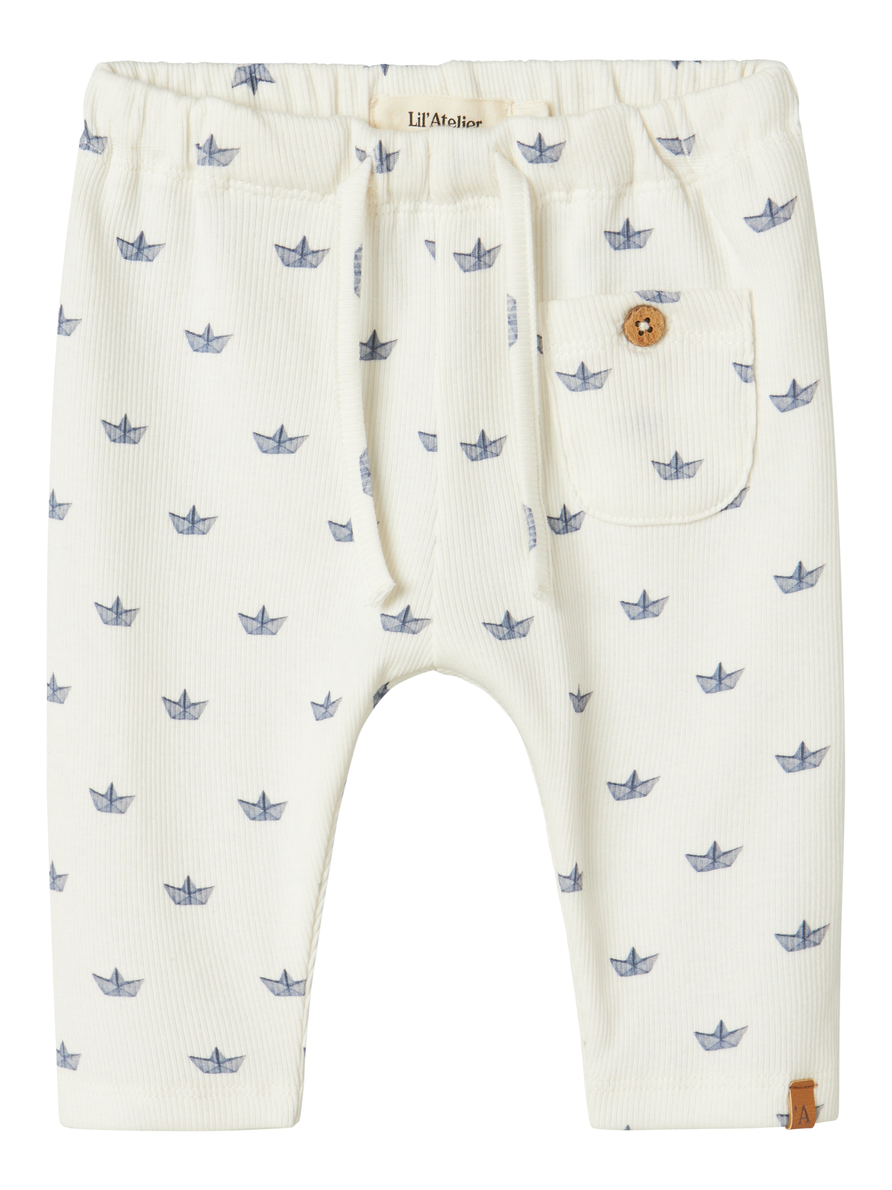 Lil Atelier Lavo Eko Loose Pants Coconut Milk Paper Boat