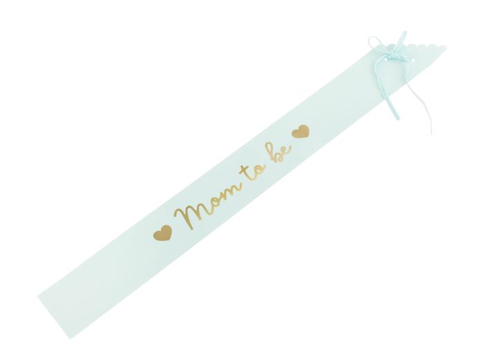 Lyseblå Mom Babyshower Papir Skråbånd