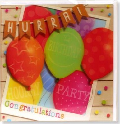 Magni Kort Congratulations Hurra Balloner