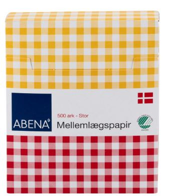 Mellemlægspapir æske 5x12cm 500 Stk Bleget Greaseproof Papir Svanemærket