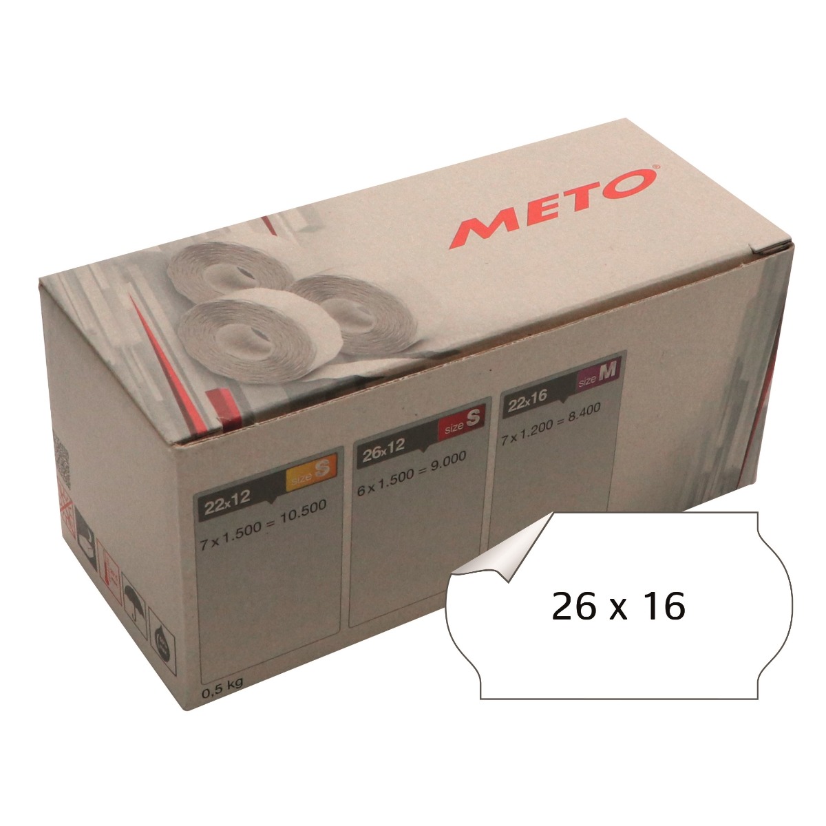 Meto Etiketter 26x16 Vit
