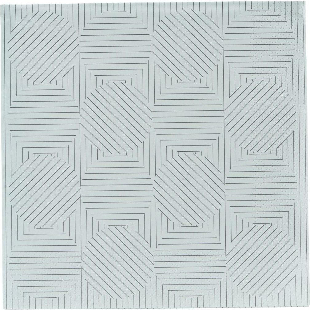 Middagsservietter House Doctor Geo Circle 40x40 Sort Lyseblå Papir