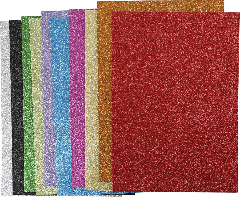 Mosgummi 210x297 Tykkelse Glitter Assorterede Farver Assorterede Ark