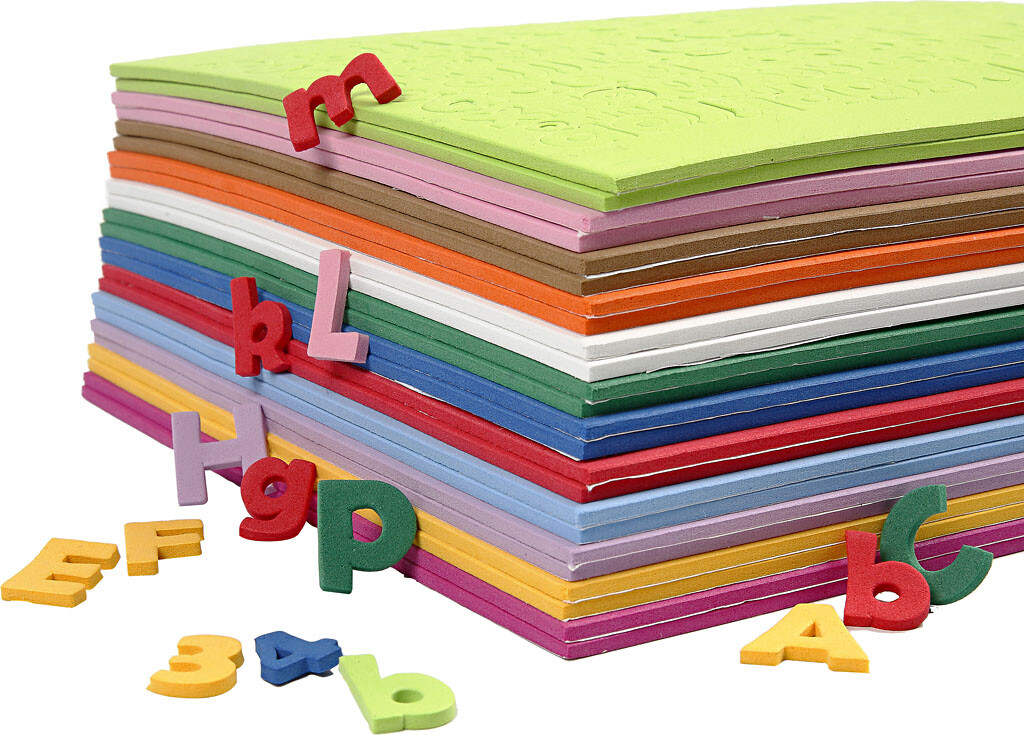 Mosgummibogstaver Tal Tykkelse Assorterede Farver Assorterede Ark
