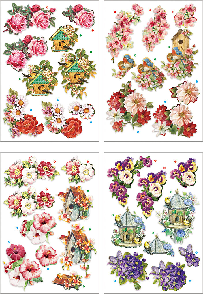 Motiver Blomster Fugle 21x30 Ark