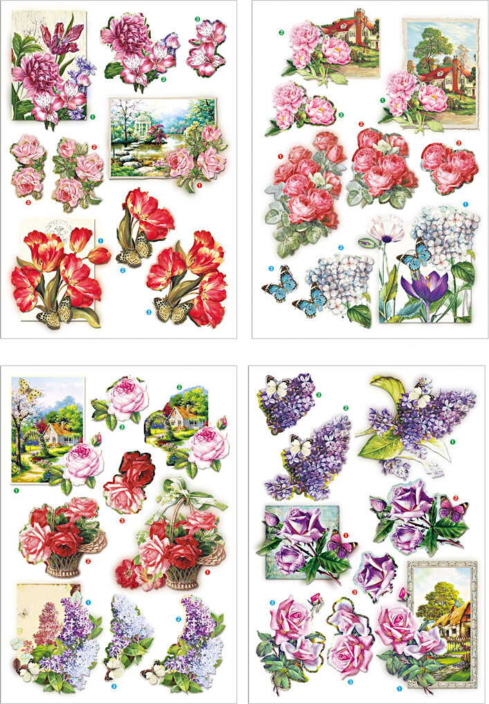 Motiver Blomster Sommerfugle 21x30 Ark
