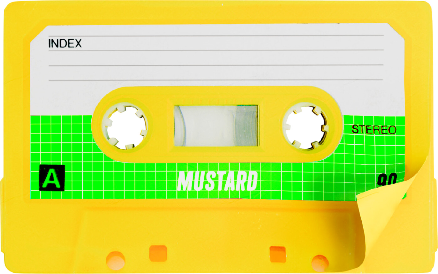 Mustard Cassette Sticky Notes Inches Inches