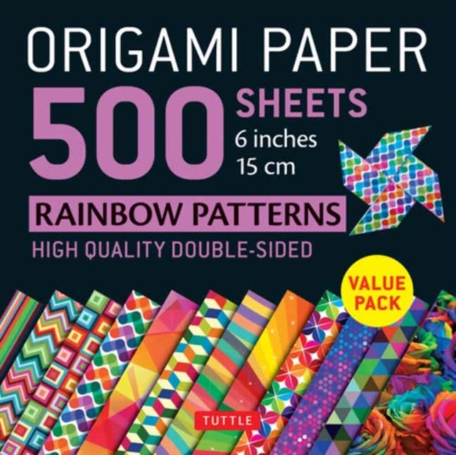 Origami Paper 500 Sheets Rainbow Patterns Inch