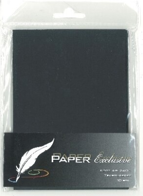 Paper Exclusive Kort 240g Sort Tekstureret Stk