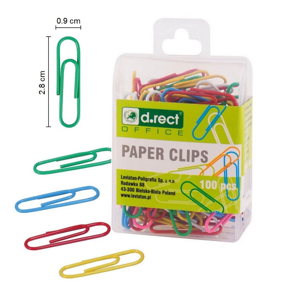 Papir Clips 100 Stk Farvet Pakker