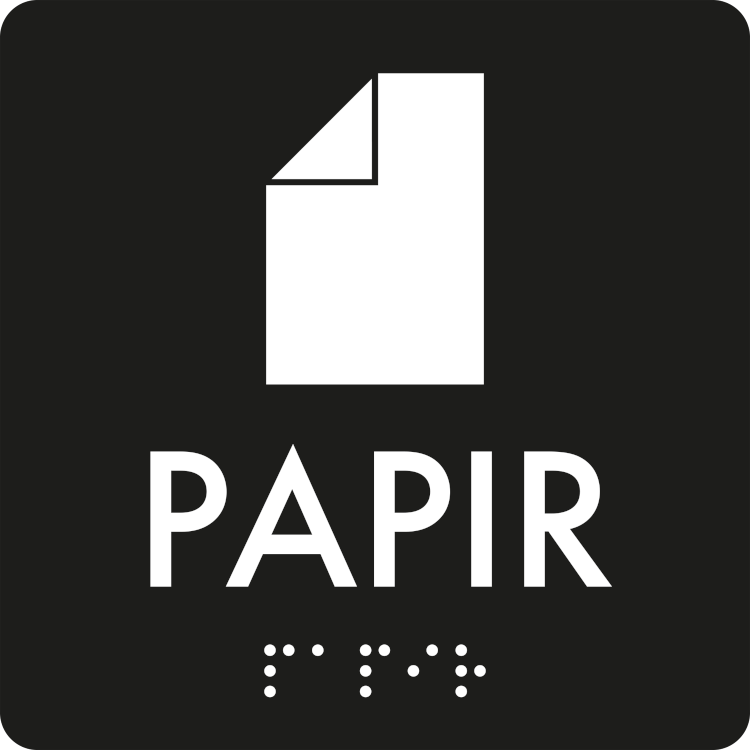 Papir Taktil Affaldsskilt Plast