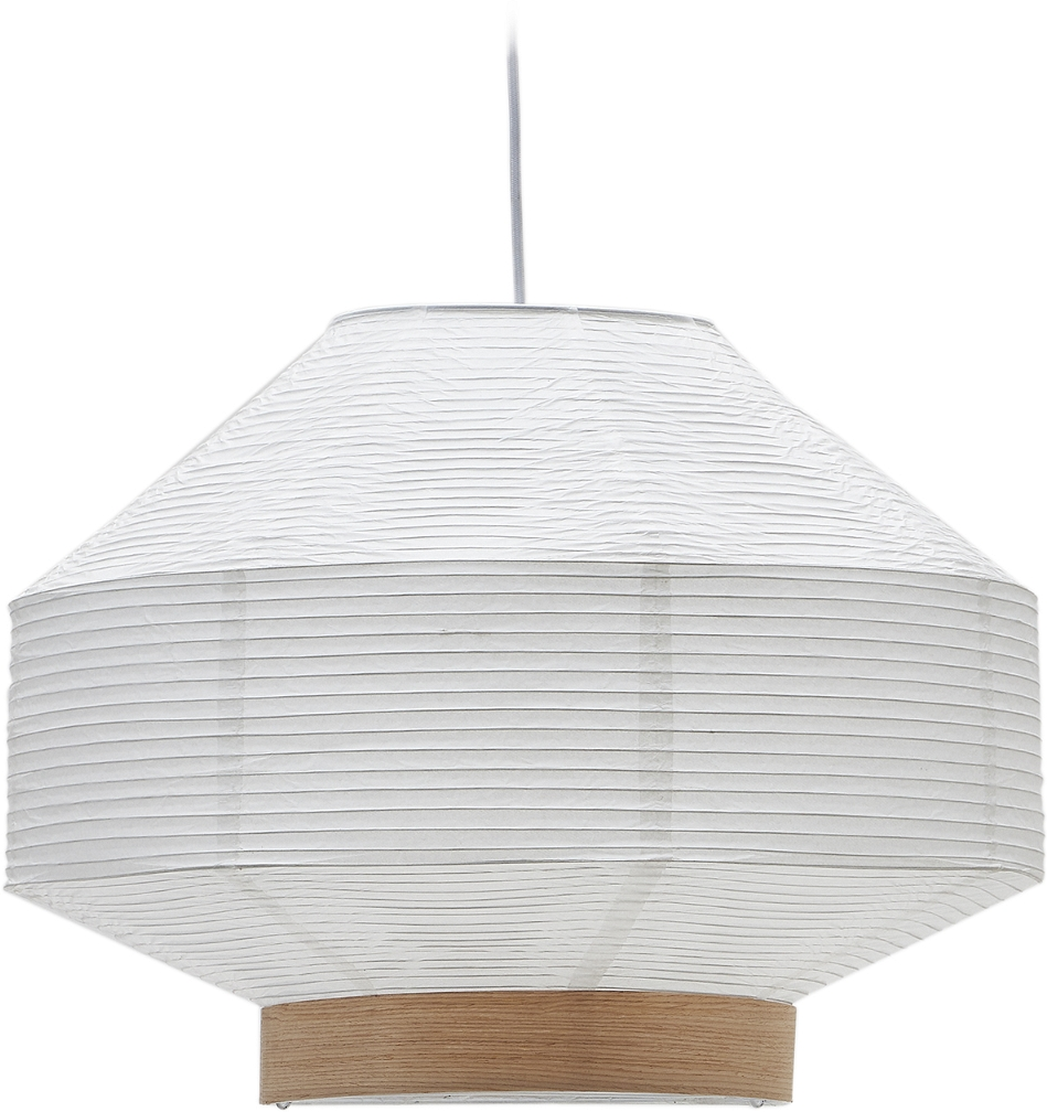 Pendellampe Loftslampe Kave Home Hila Papir Egefinr Foldbar 45x55 Rustik Kolonial Indendørs Bæredygtig Belysning