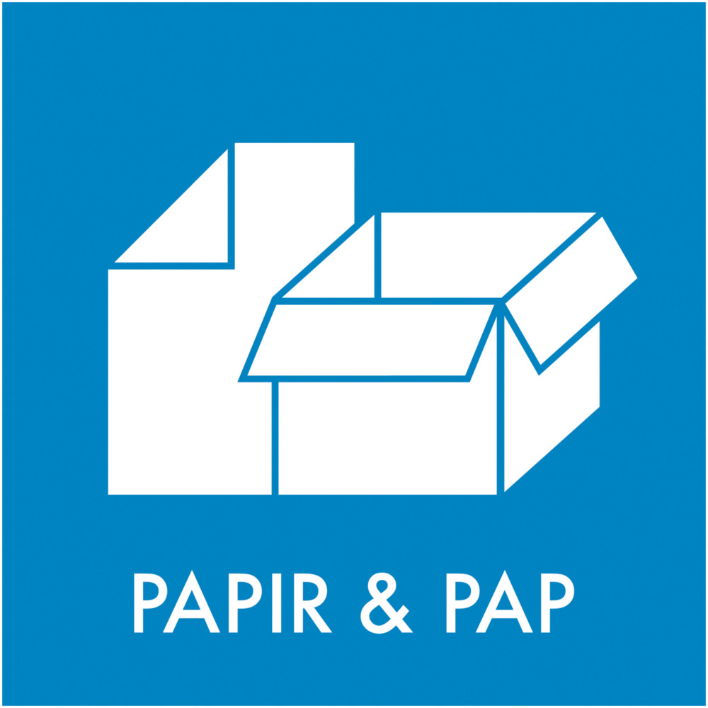 Piktogram Til Affaldssortering Papir Pap 6x6 Kvadratisk
