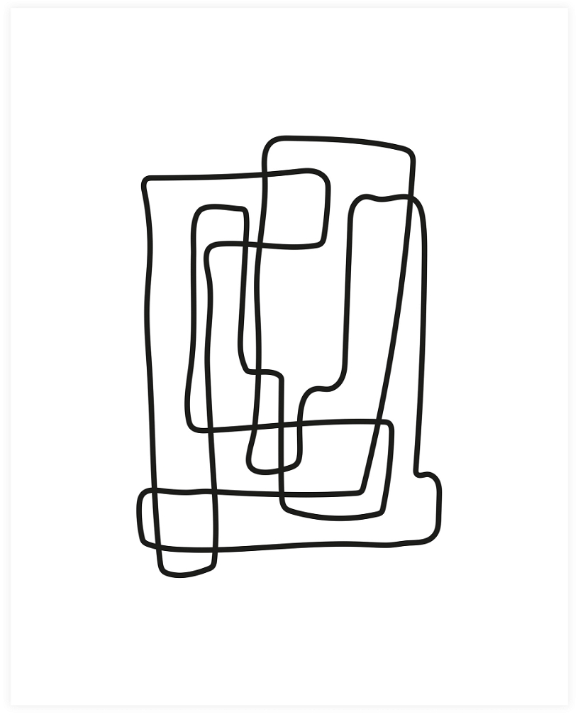 Plakat Woood Exclusive Lines Abstrakt Sort Hvid Kunsttryk Syrefrit Papir 5x65