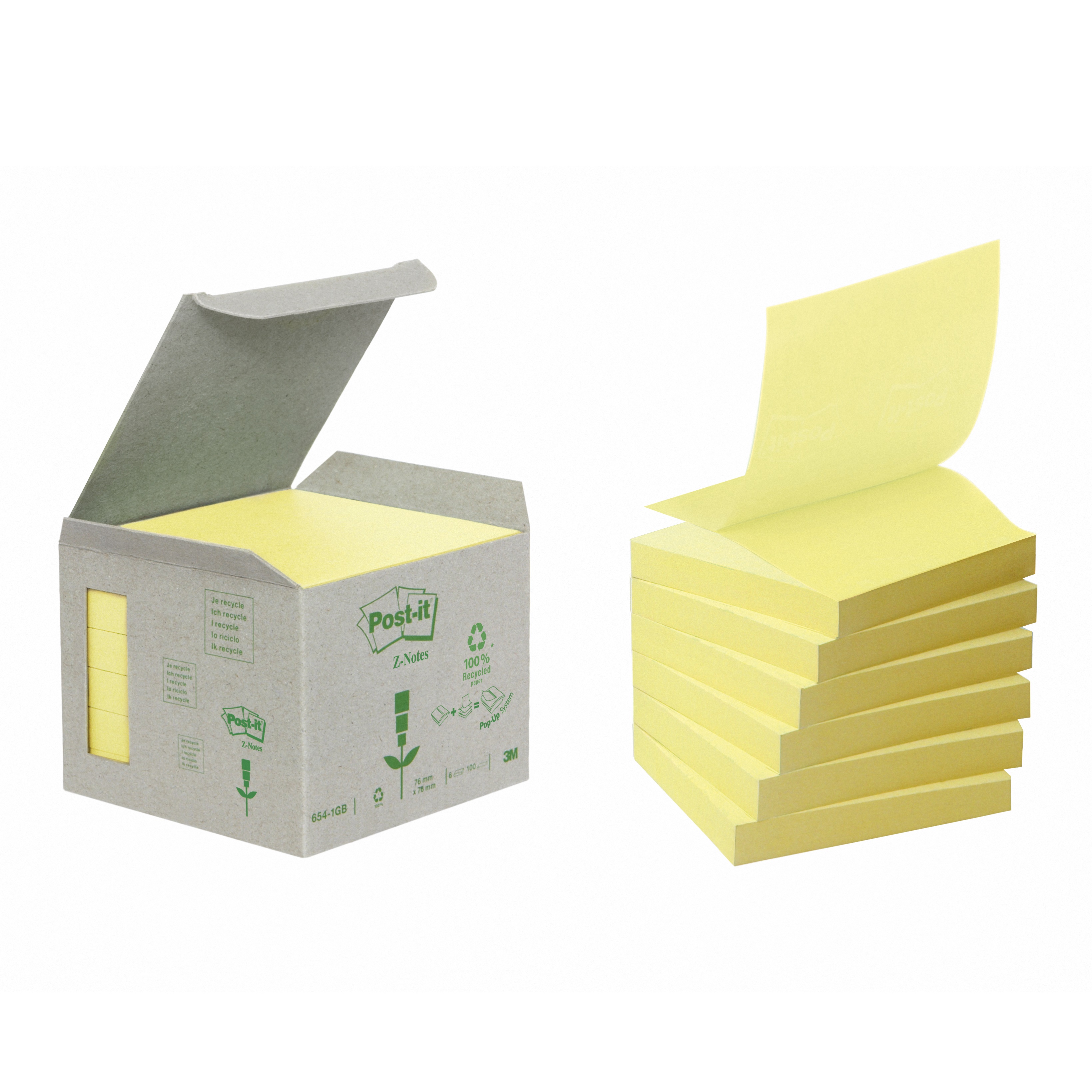 Post Notes 76x76 Recycled Gul