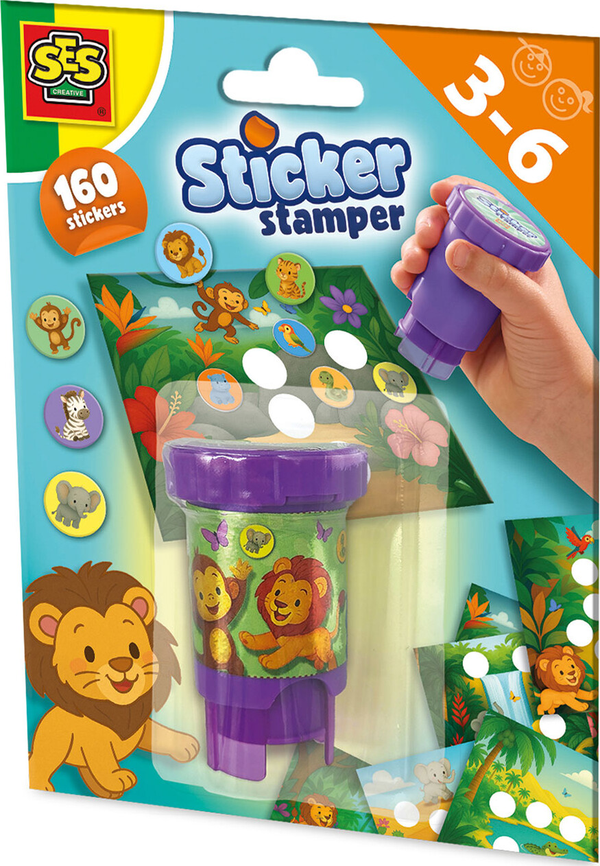 Ses Creative Stempel Med Klistermærker Jungledyr