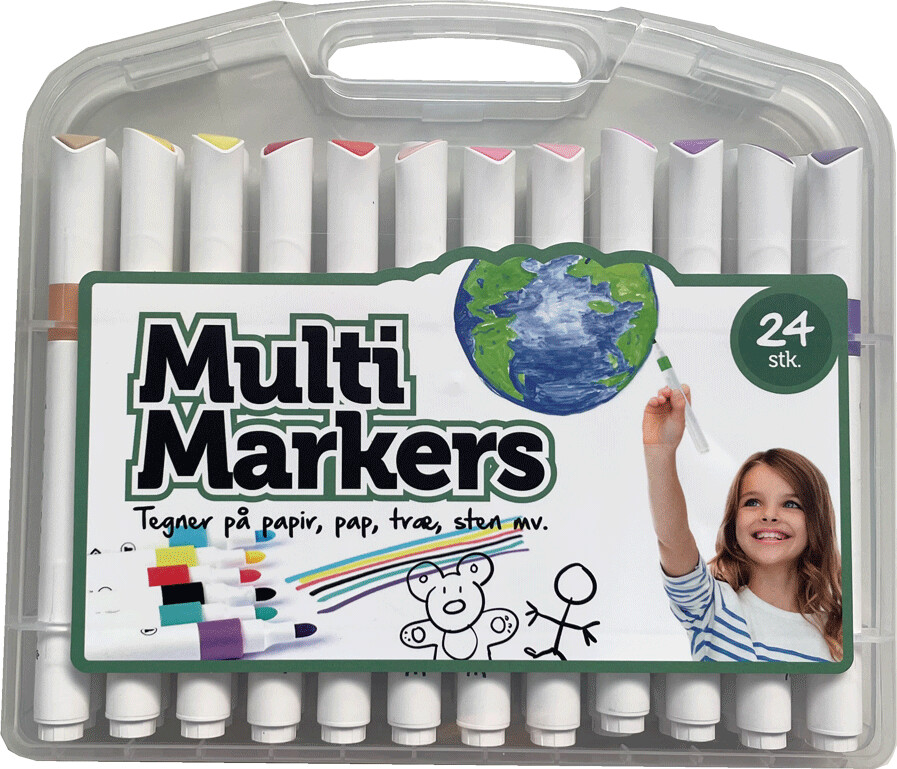 Stentusser Sæt Multi Markers Til Papir Pap Træ Sten Stk