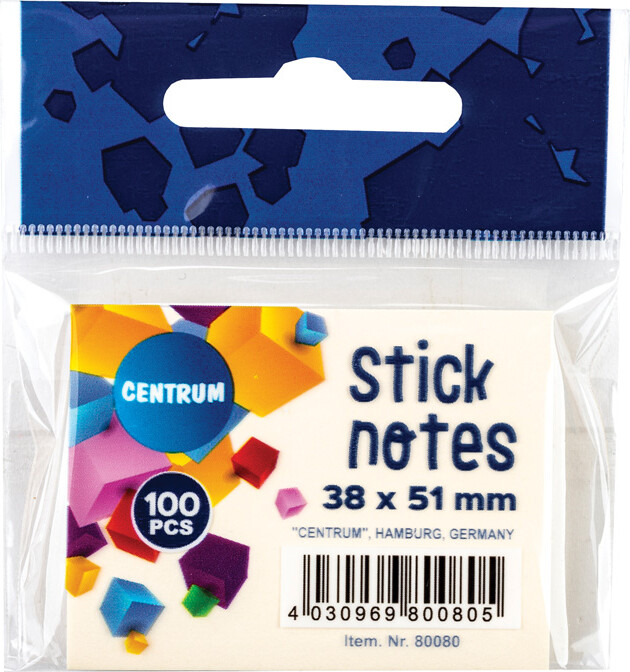 Sticknotes 100 Ark Pastelgul Centrum