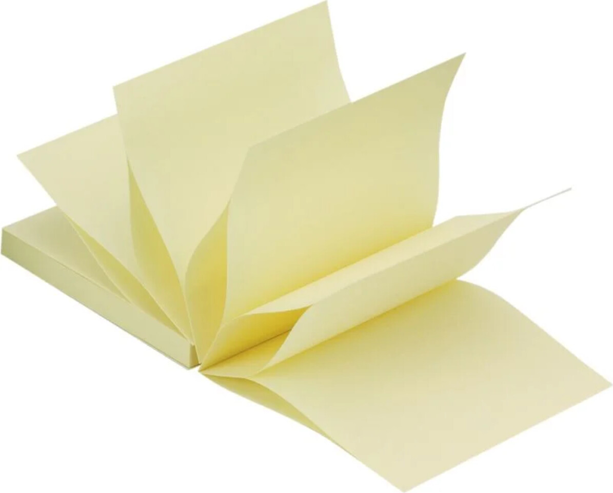 Sticky Note Foldet Pastelgul 76x76 Stk