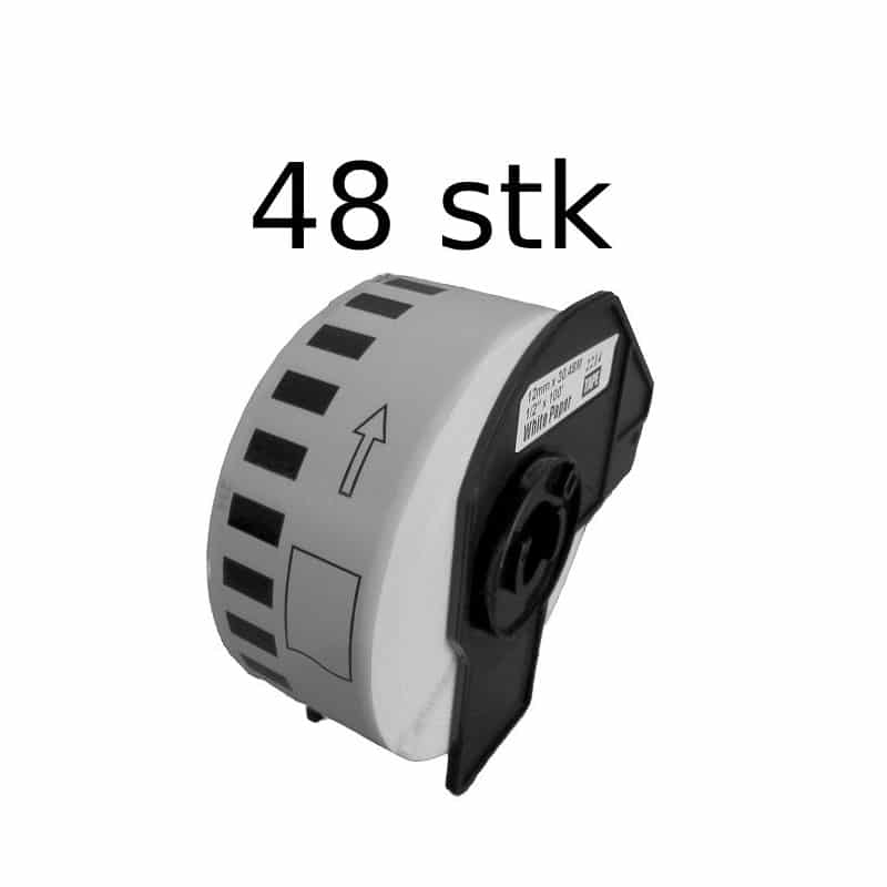 Stk Dk22214 Rulle Kontinuerlige Papir Etiketter 12mm 48m Kompatibel Brother Dk22214