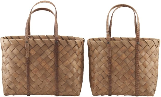 Strandtaskesæt House Doctor Beach Flettede Shopper Gran Papir Natur
