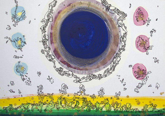 Summerhappiness Kunst Papir Yoshio Nakajima  Køb Malerier Kunstneren Yoshio Nakajima