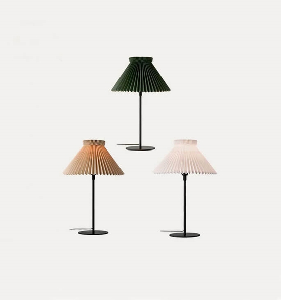 334t Bordlampe Sort Papir Hvid