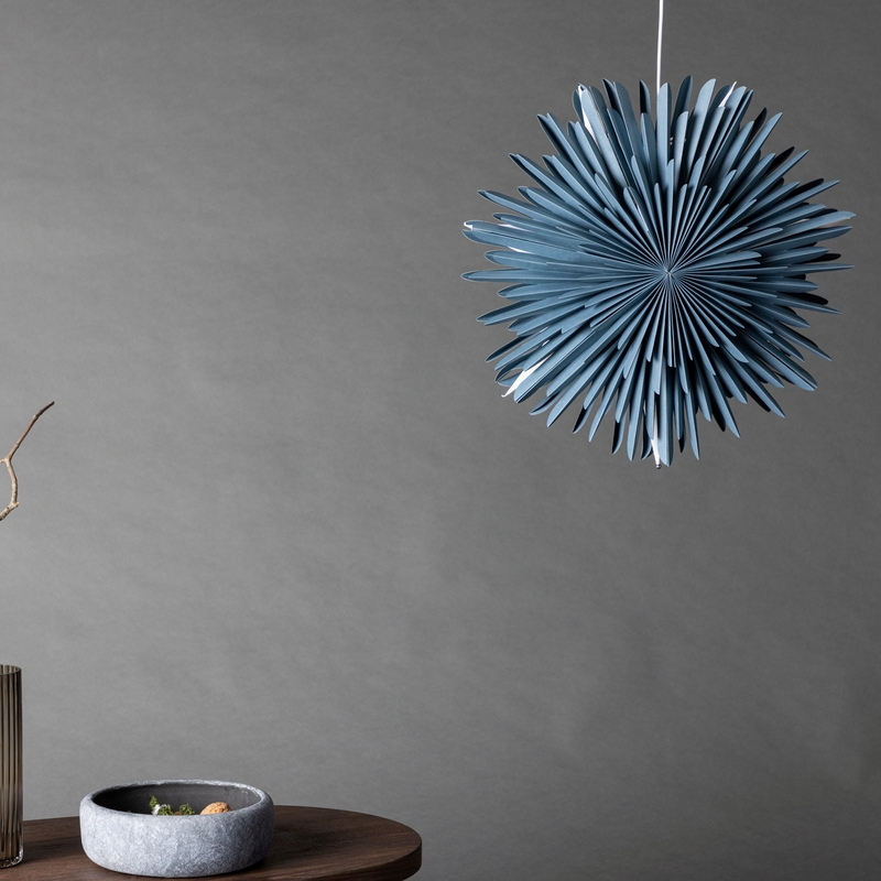 Topaz Stjerneformet Loftlampe Blåt Papir Tre Størrelser