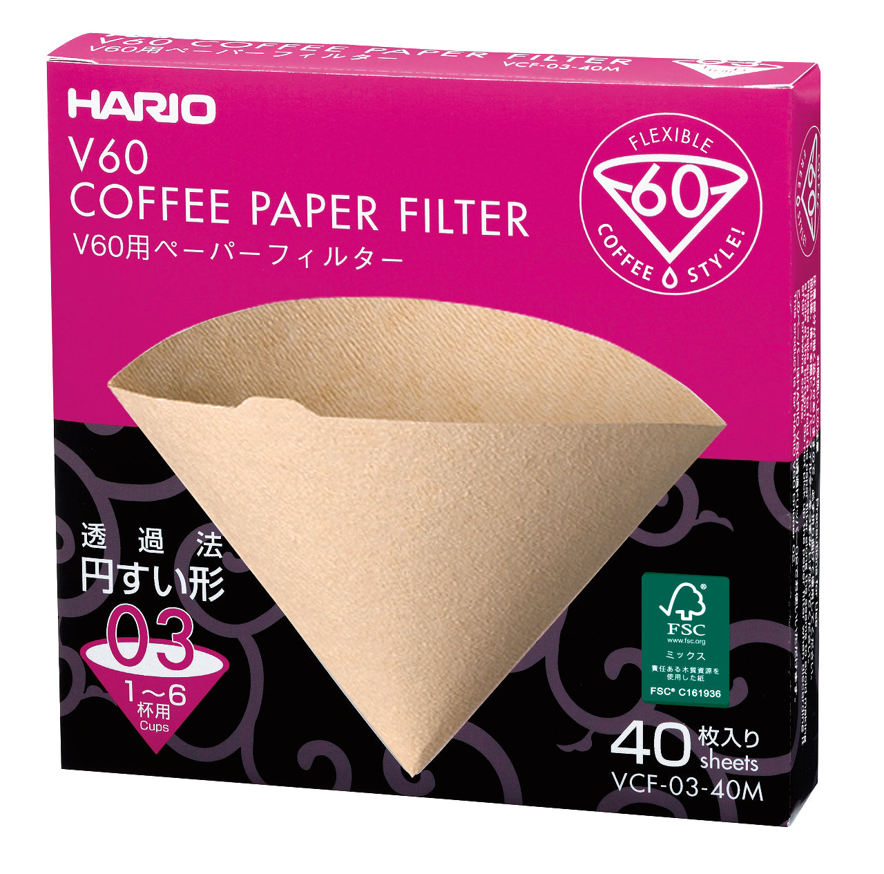 V60 Filter Paper Stk Natural