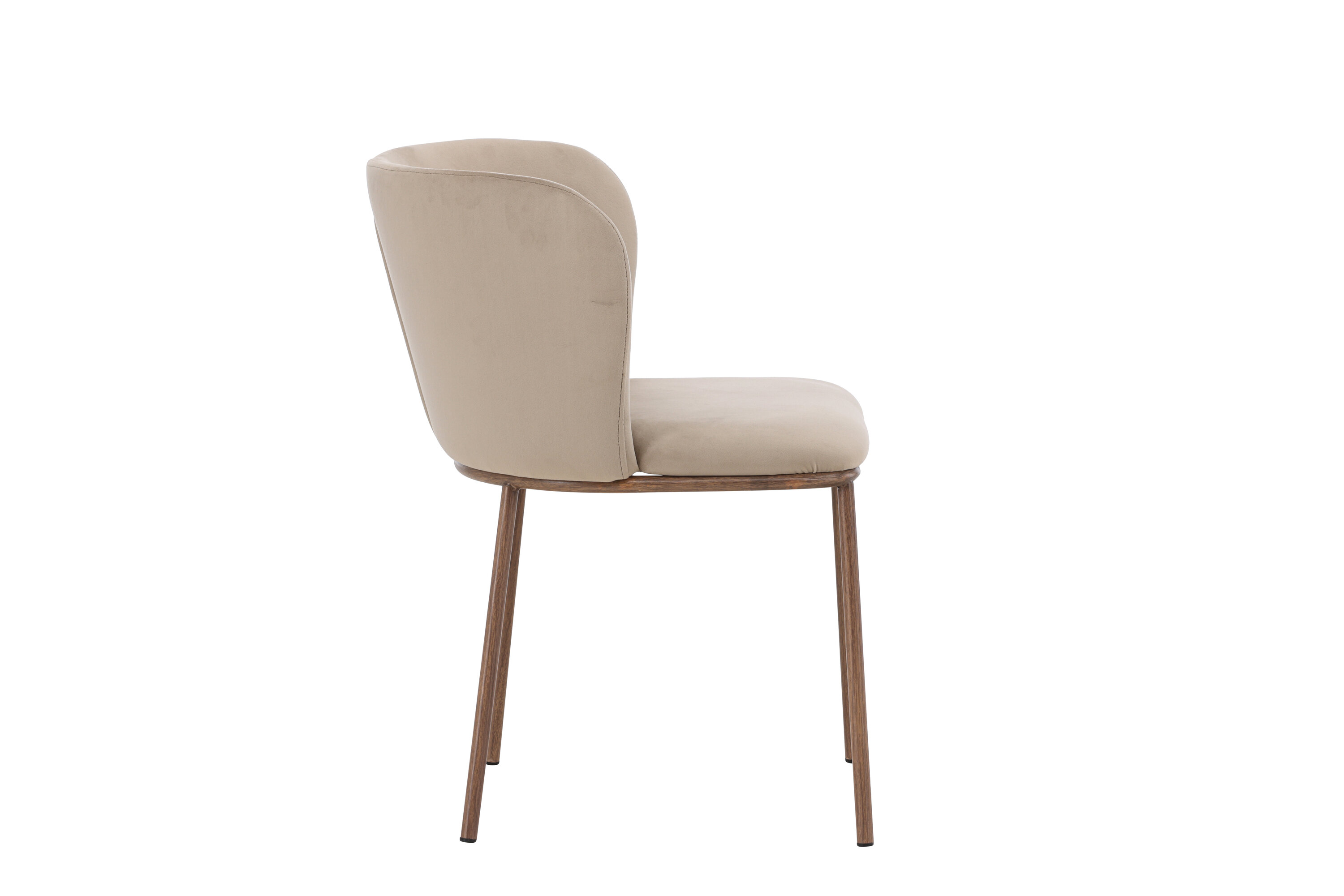 Venture Design Edina Spisestole Pak Stål Trælook Papir Beige Velour