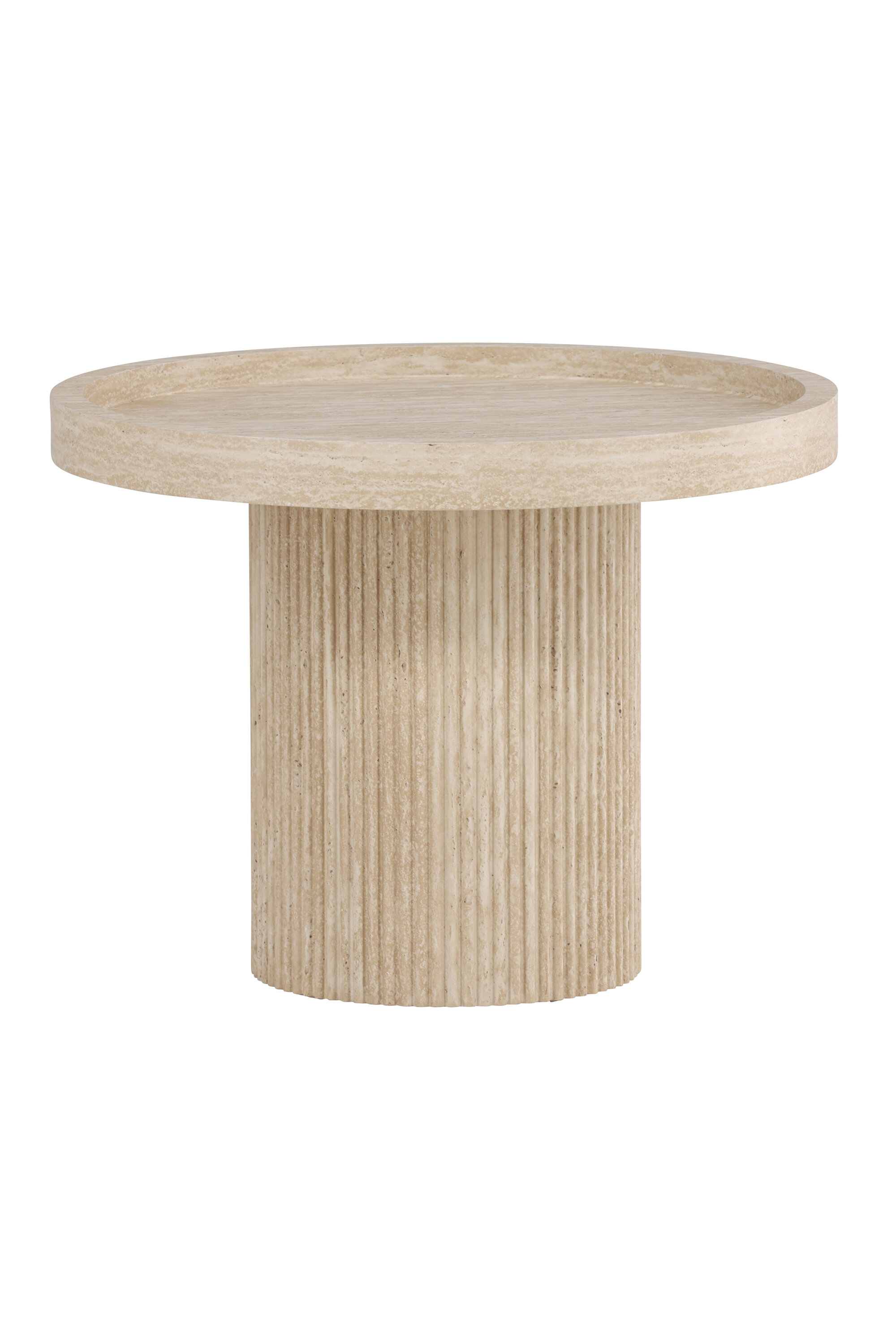 Venture Design Krille Sidebord Rund Travertinlook Papir ø60x45