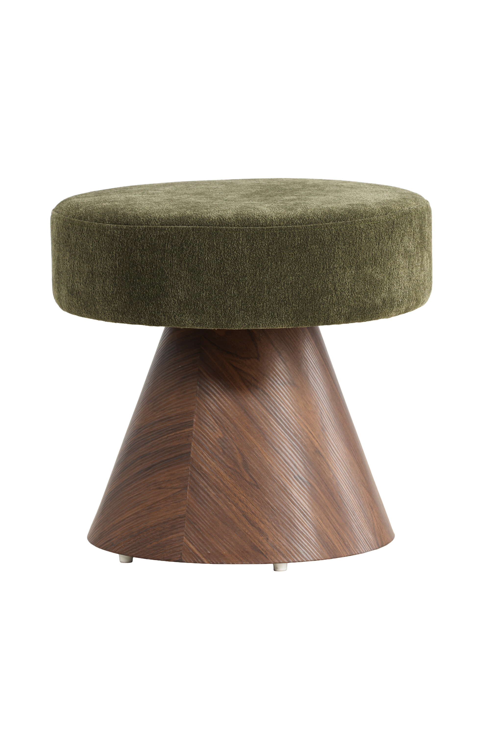 Venture Design Lanzo Puf Rund Mørkegrøn Stof Mdf Med Mocca Papir ø48