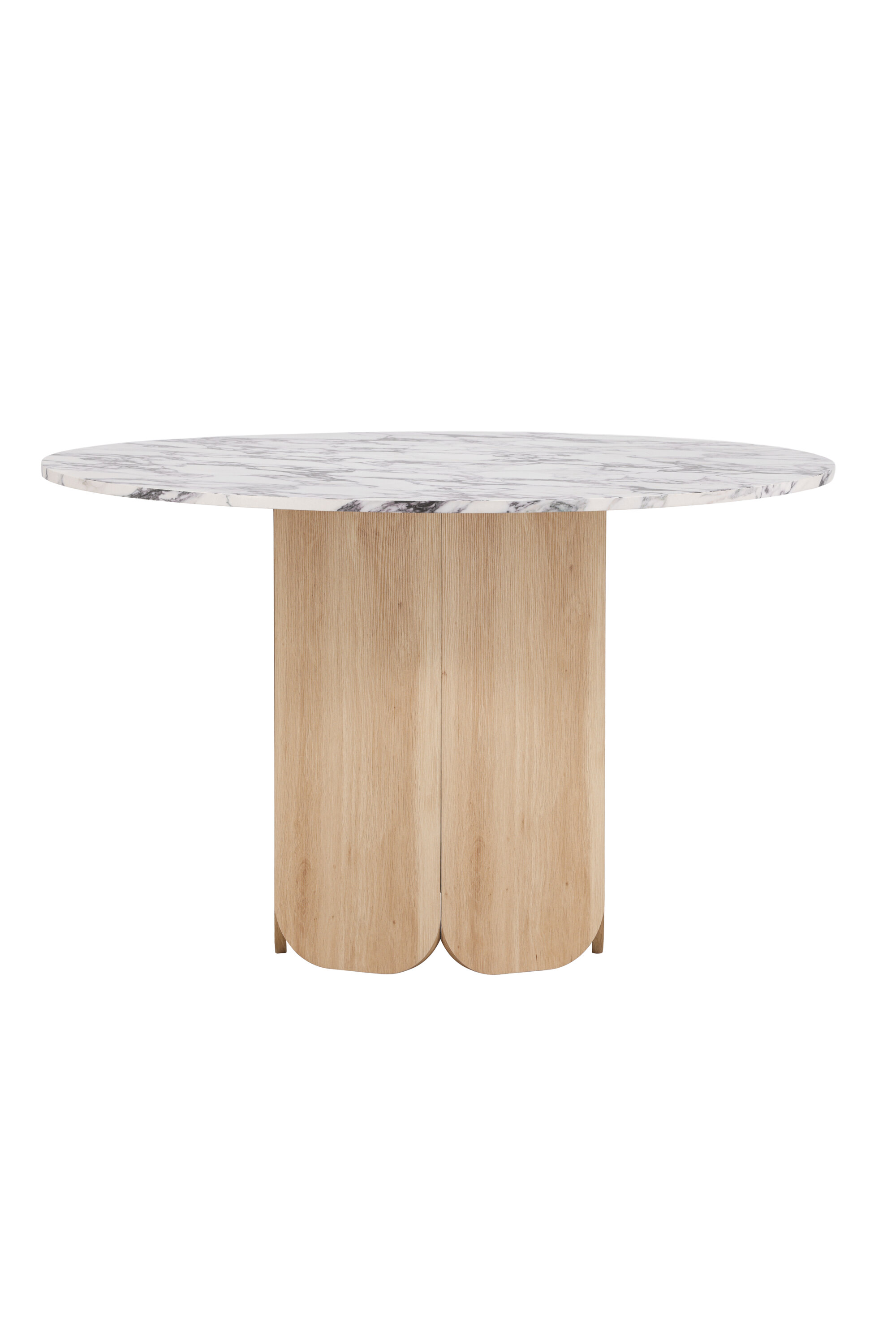Venture Design Tekla Spisebord Rund Lysegrå Calacatta Look Natur Papir ø120x75