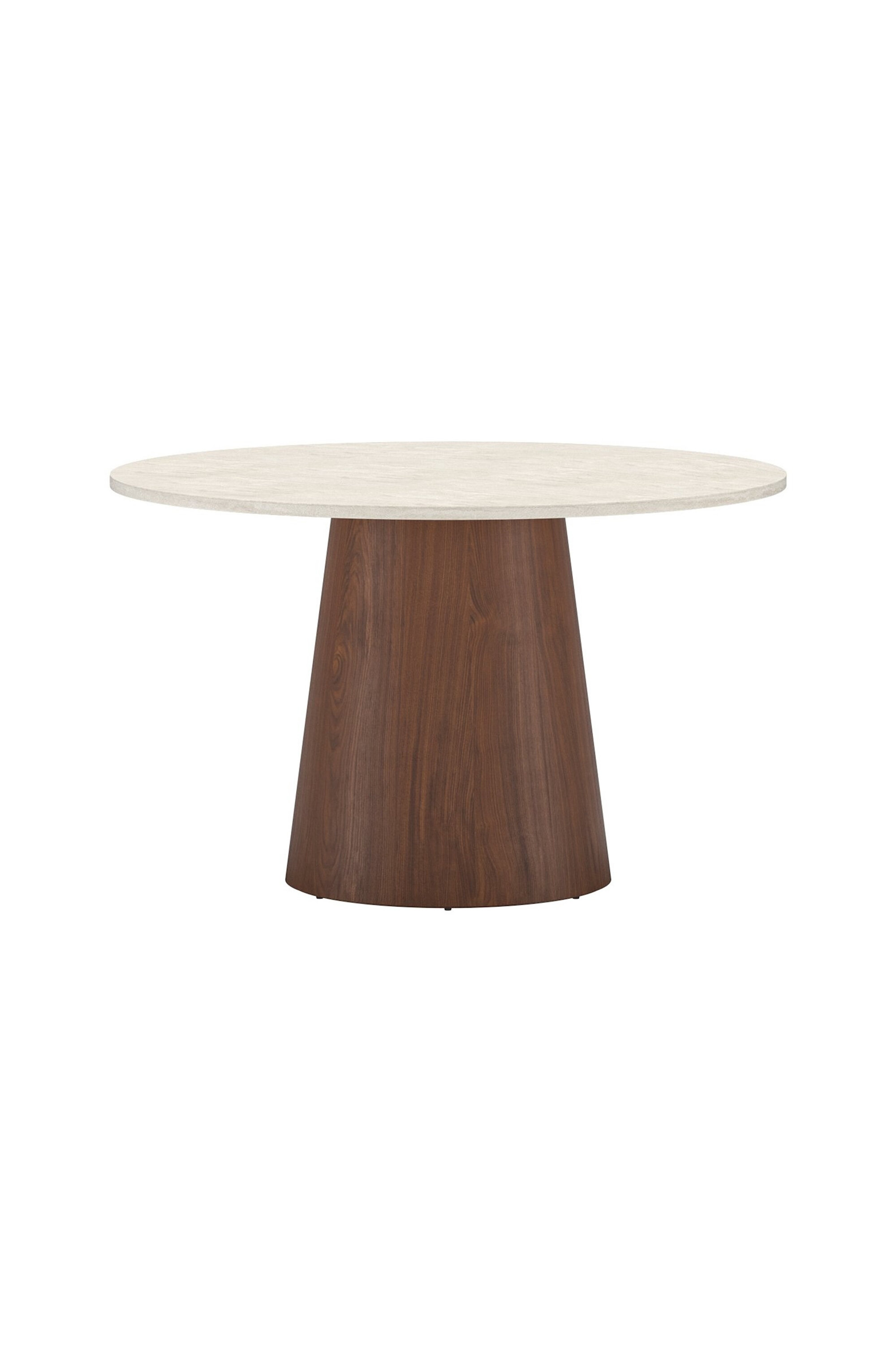 Venture Home Lanzo Spisebord Rund Travertinlook Mocca Mdf Med Papir ø120