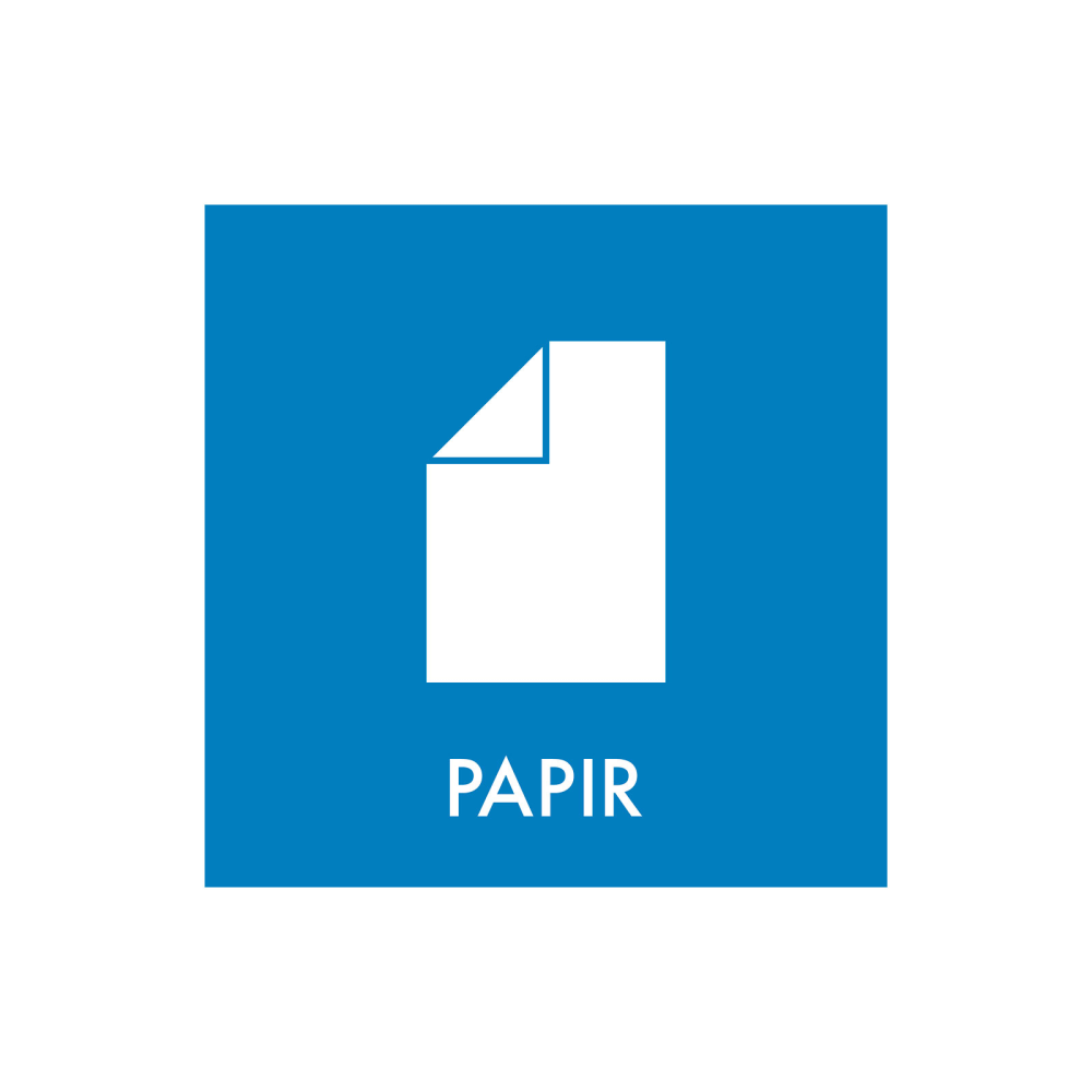 Affaldssortering Amp8220papir Magnetskilt 30x30