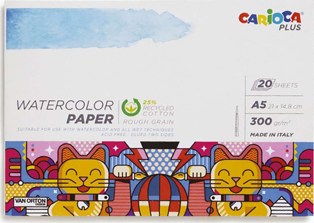 Akvarelblok Watercolor Paper Sider Carioca Plus
