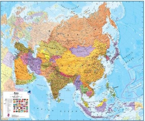 Asia Political Wall Map Paper Maps International