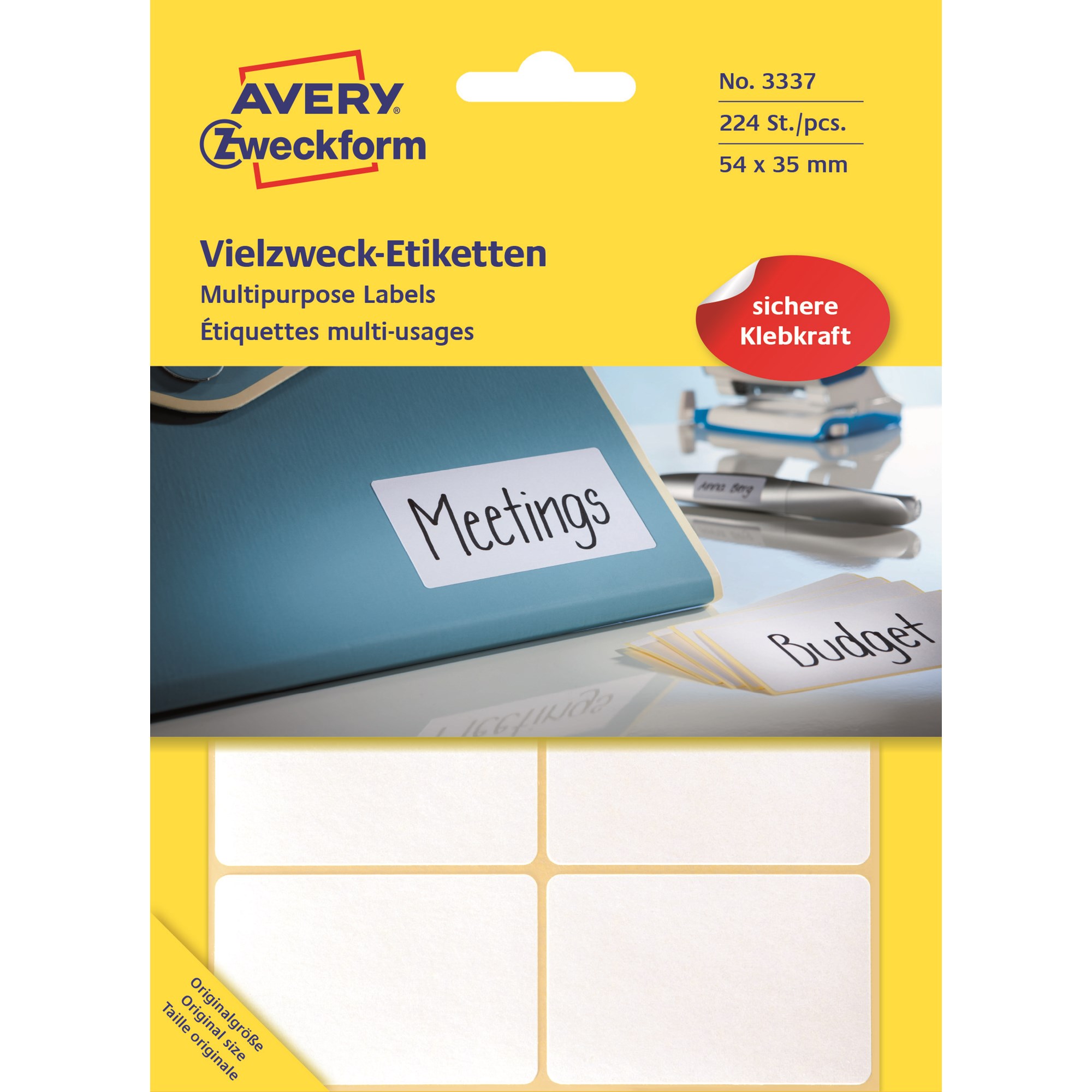 Avery Manuel Etiket 54x35mm 224