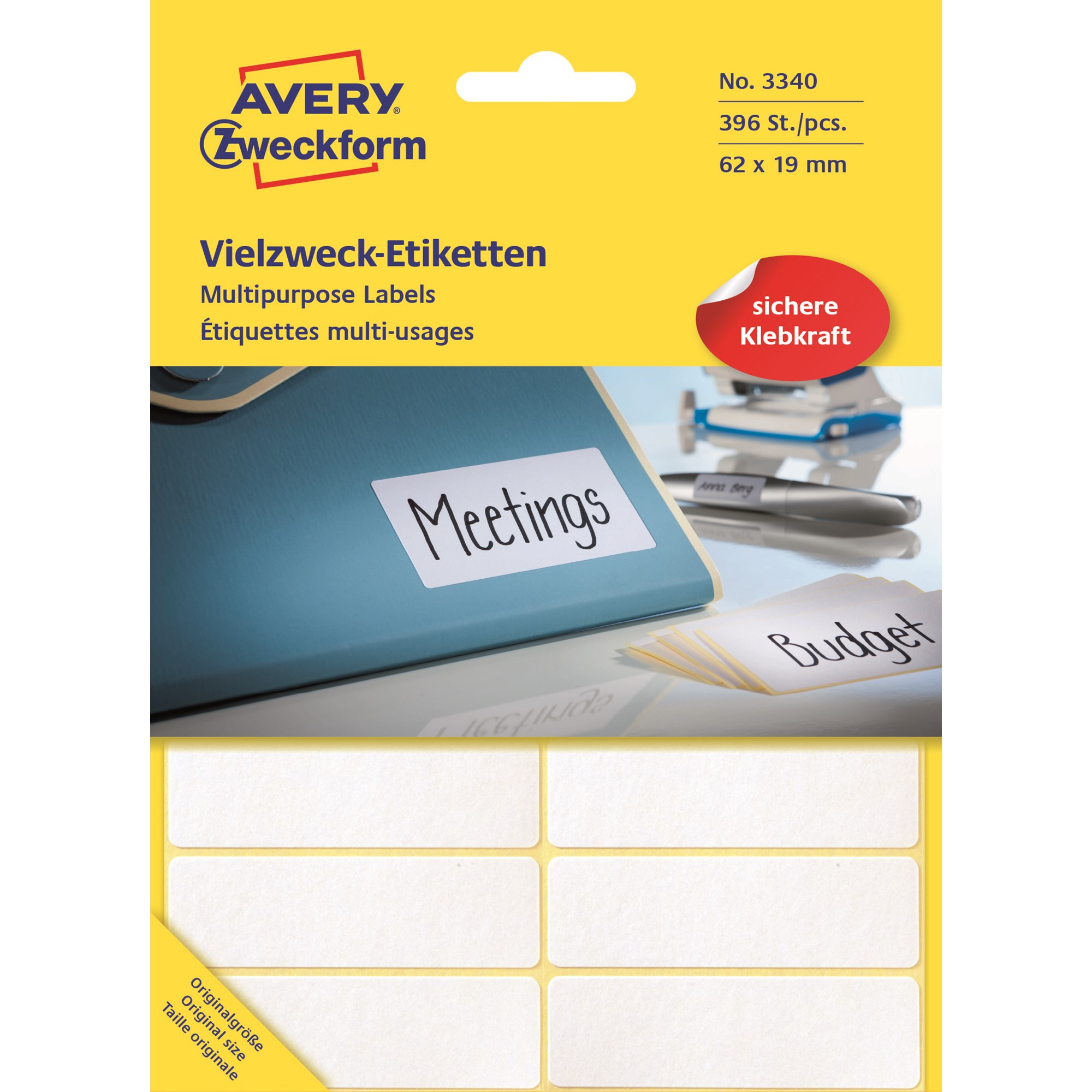 Avery Manuel Etiket 62x19mm 392