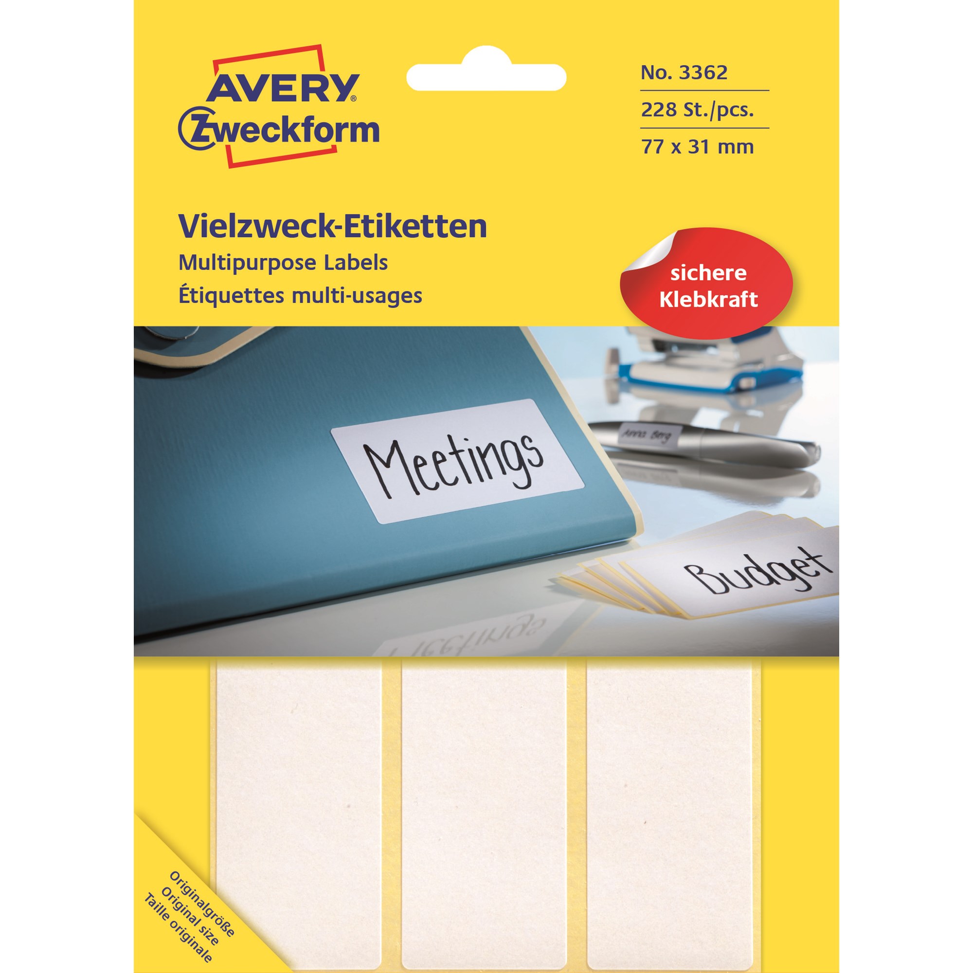 Avery Manuel Etiket 77x31mm 224