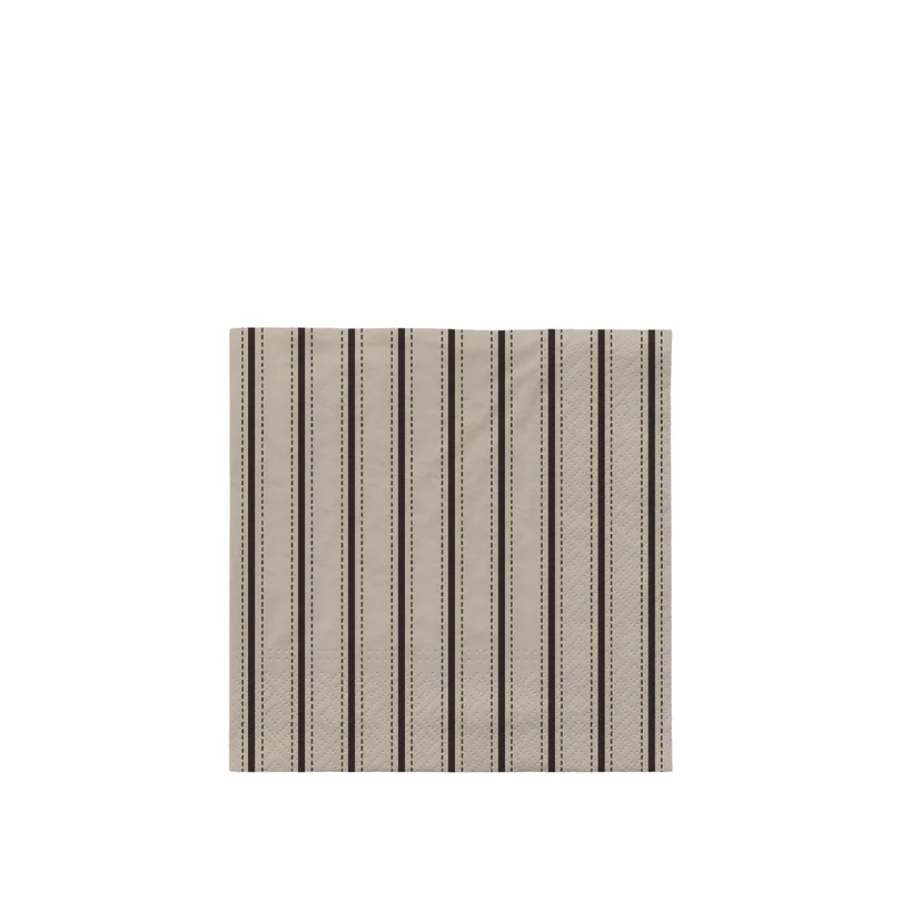 Broste Copenhagen Dolly Papirserviet Kvadratisk Offwhite Sort Papir 33x33