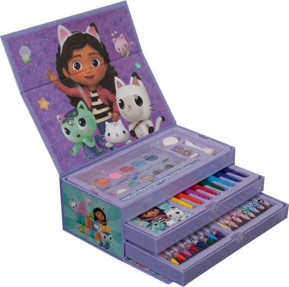 Coloring Case Gabby Dollhouse Set 52pcs Paper Toolbox With Handle