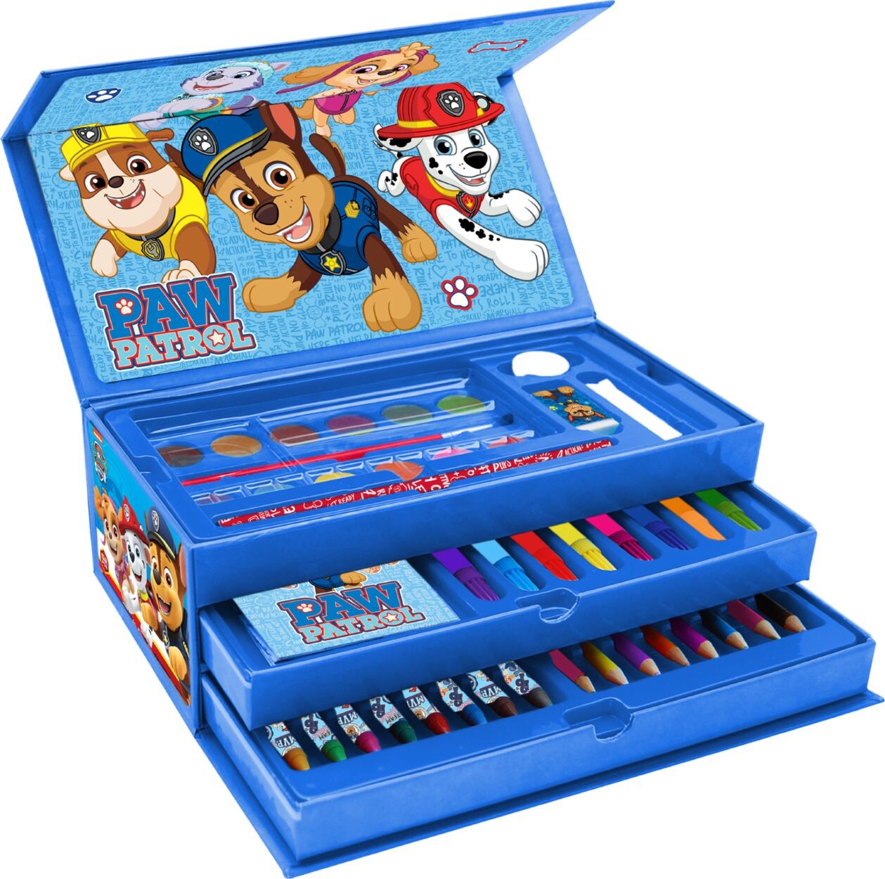 Coloring Case Paw Patrol Set 52pcs Paper Toolbox With Handle