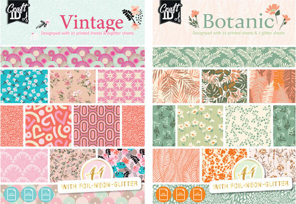 Craft Designpapir Blok Ark 250 Assorteret