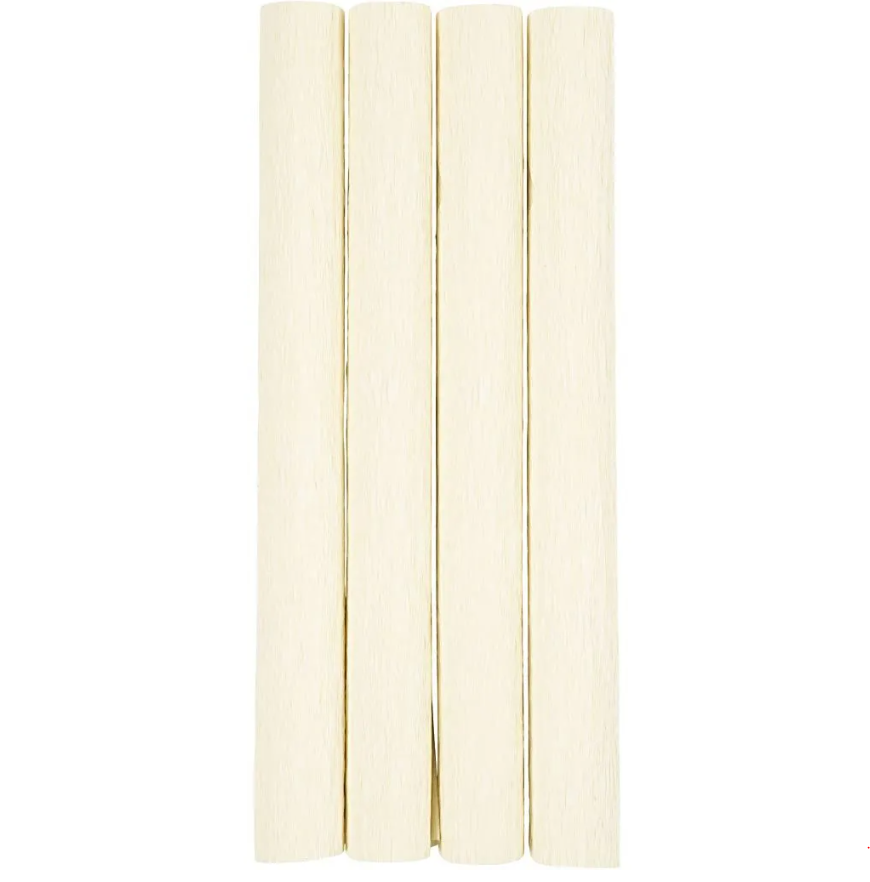 Crepe Papir Ark Råhvid