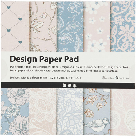 Designpapir Blok 120 Rosa 50ark