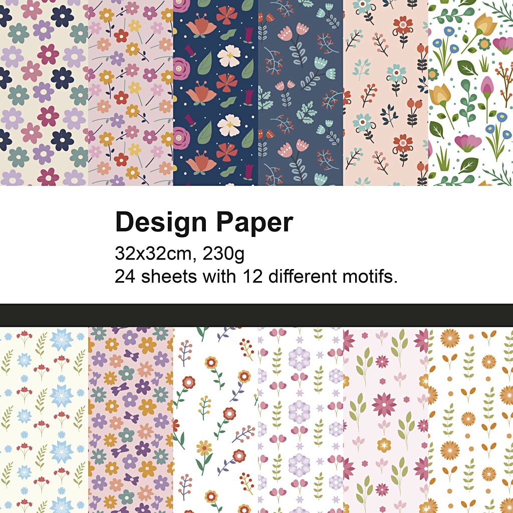 Designpapir Forår Ark 32x32 230 Ark Creativ Company