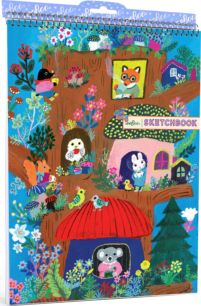 Eeboo Skitsebog Med Spiralryg Til Børn Yumi Mushroom House