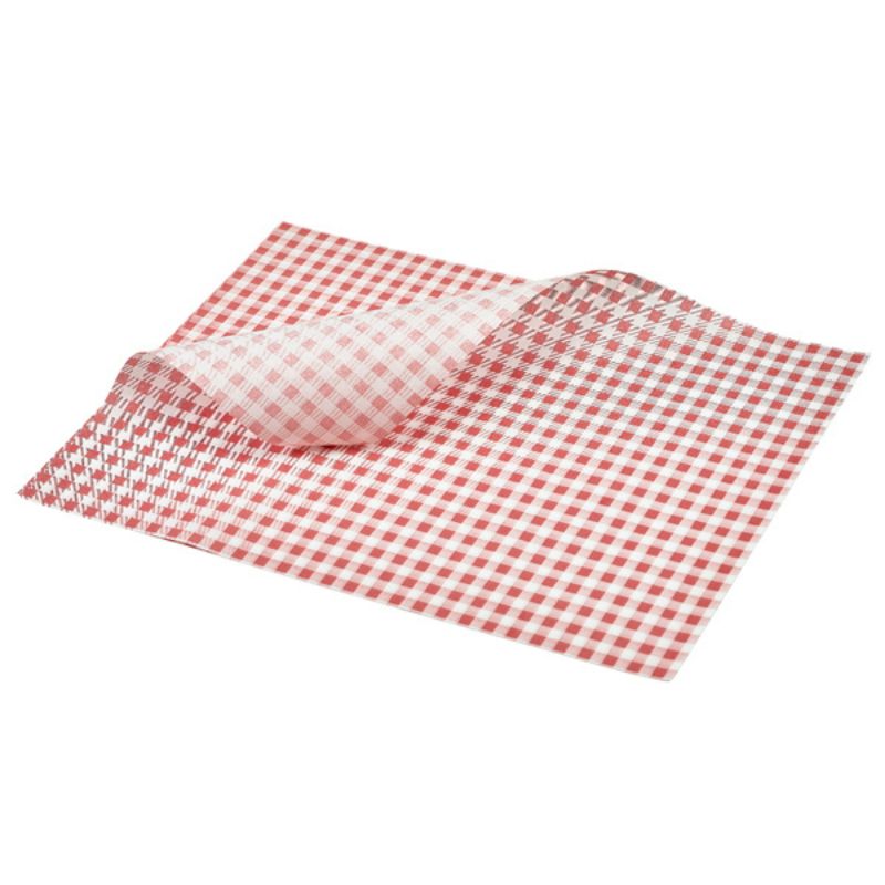 Fedttæt Papir Ternet Rød 25cm 1000 Stk
