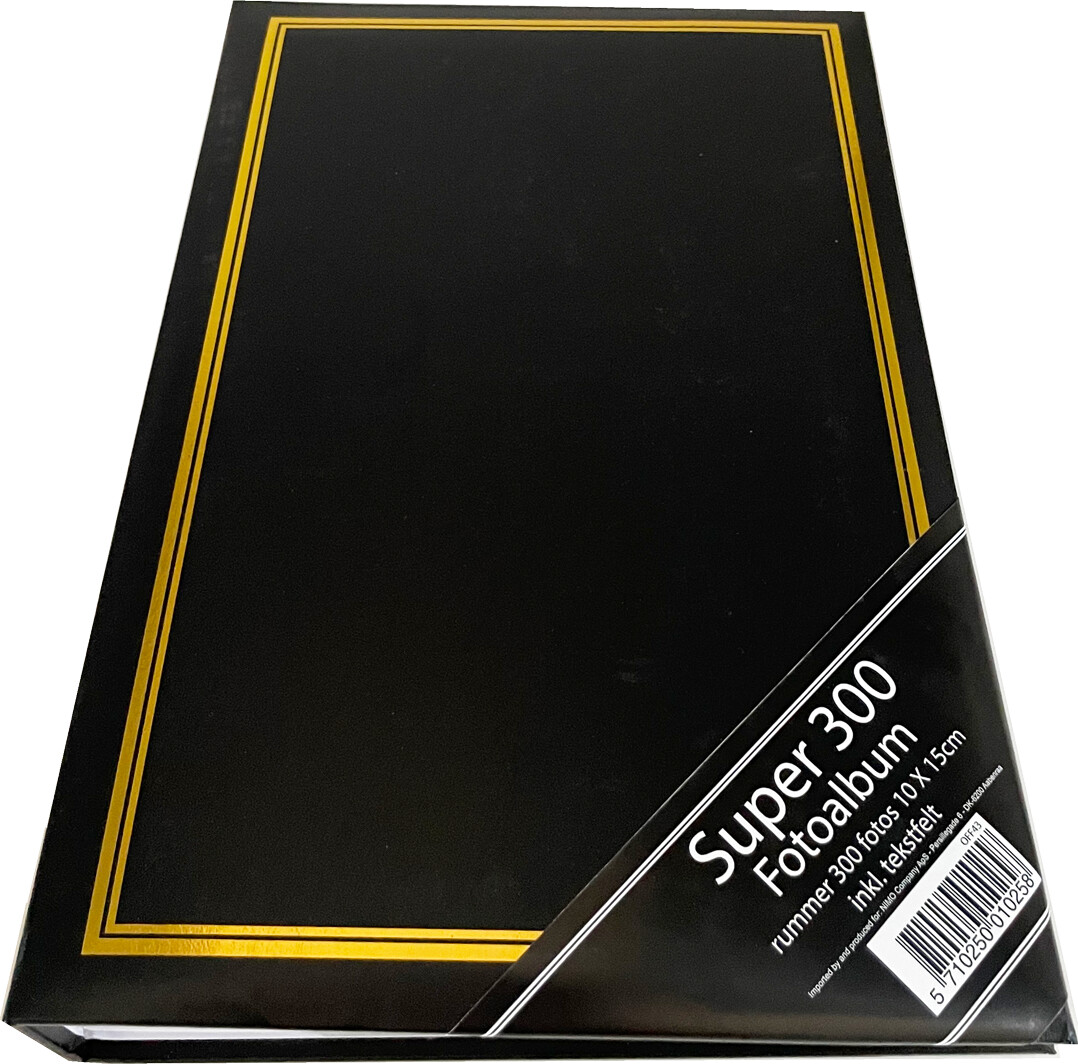 Fotoalbum Super 300 Sort Guld Nimo Company